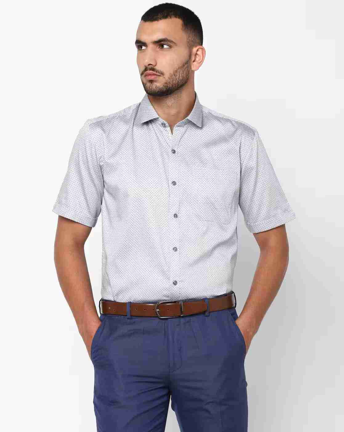 JOHN PLAYERS | Textured Cotton Shirt with Patch Pocket|0