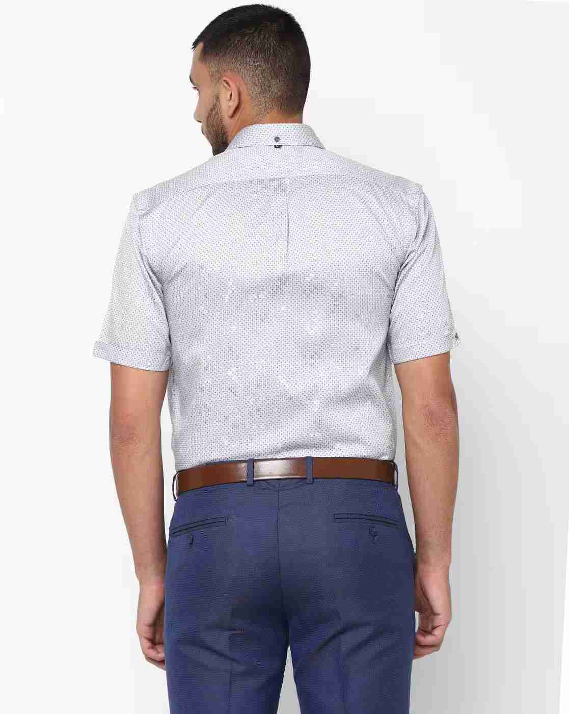 JOHN PLAYERS | Textured Cotton Shirt with Patch Pocket|1