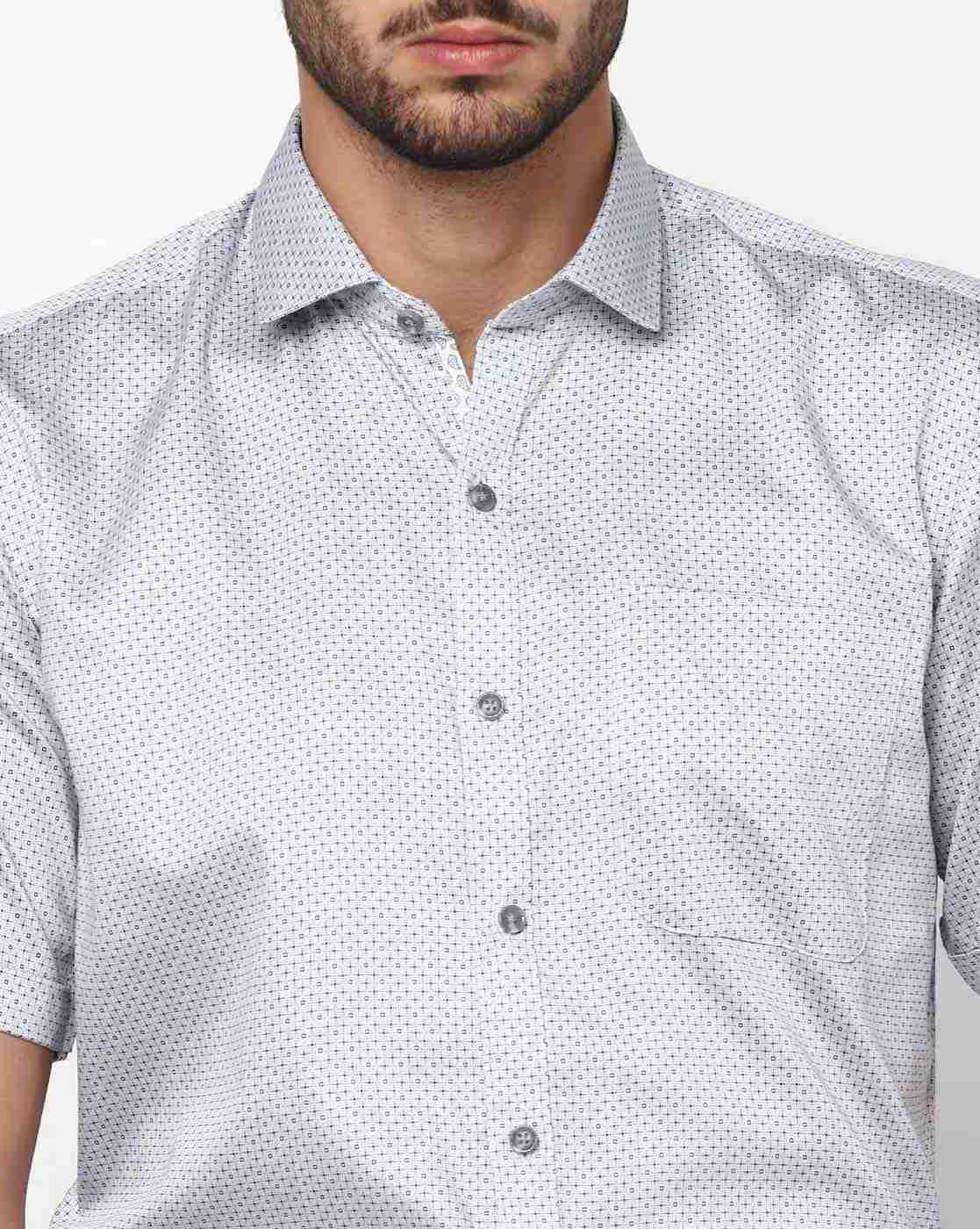 JOHN PLAYERS | Textured Cotton Shirt with Patch Pocket|2
