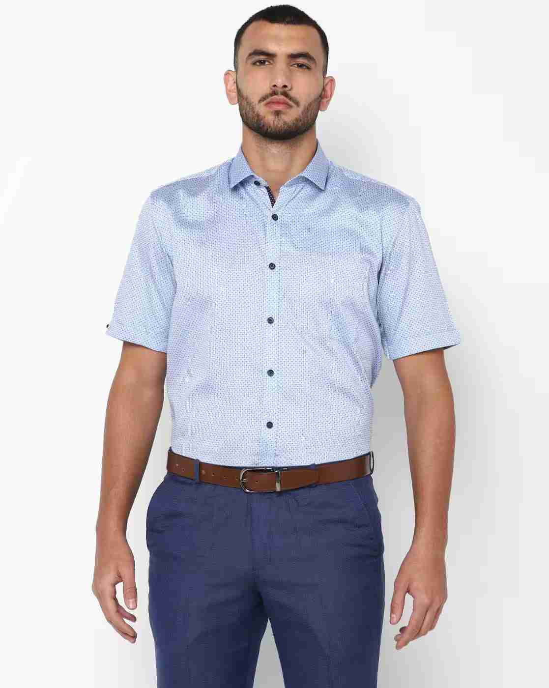 JOHN PLAYERS | Textured Slim Fit Shirt with Patch Pocket|0