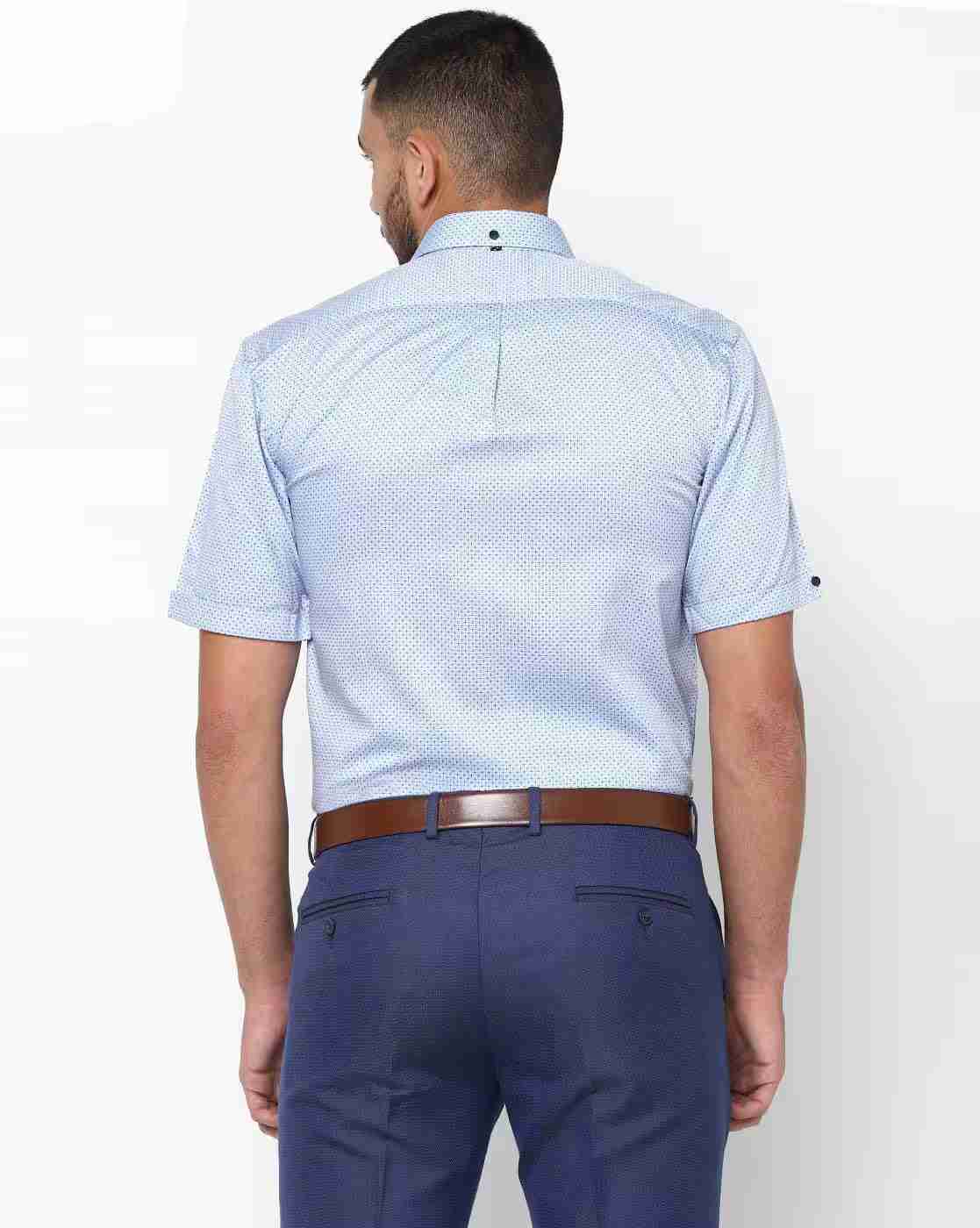 JOHN PLAYERS | Textured Slim Fit Shirt with Patch Pocket|1