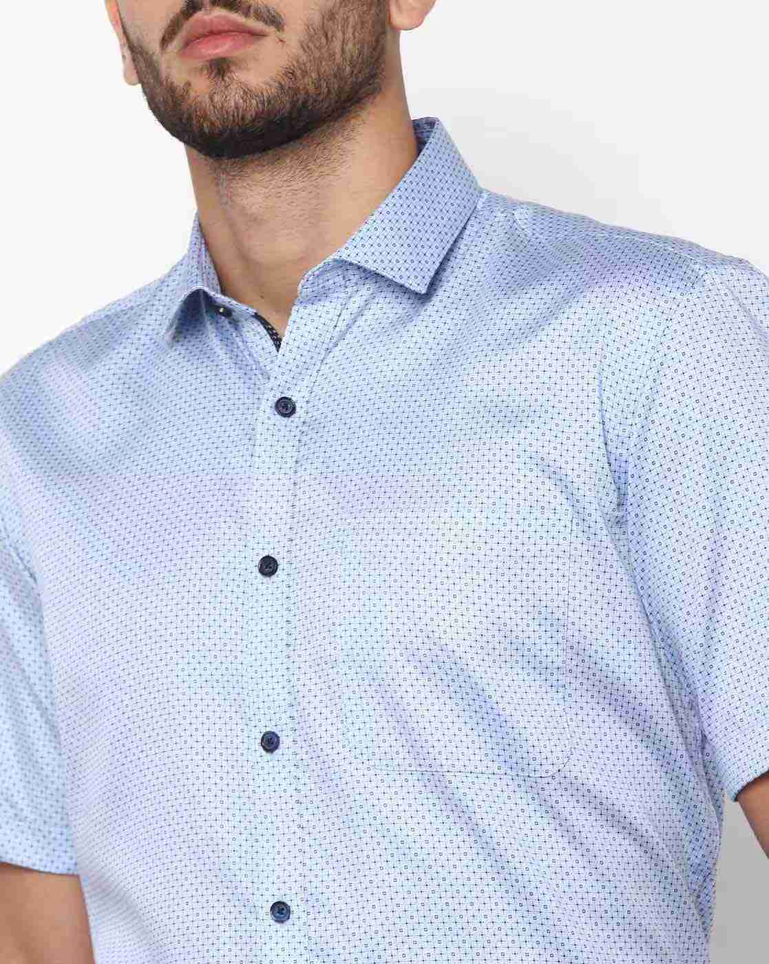 JOHN PLAYERS | Textured Slim Fit Shirt with Patch Pocket|2