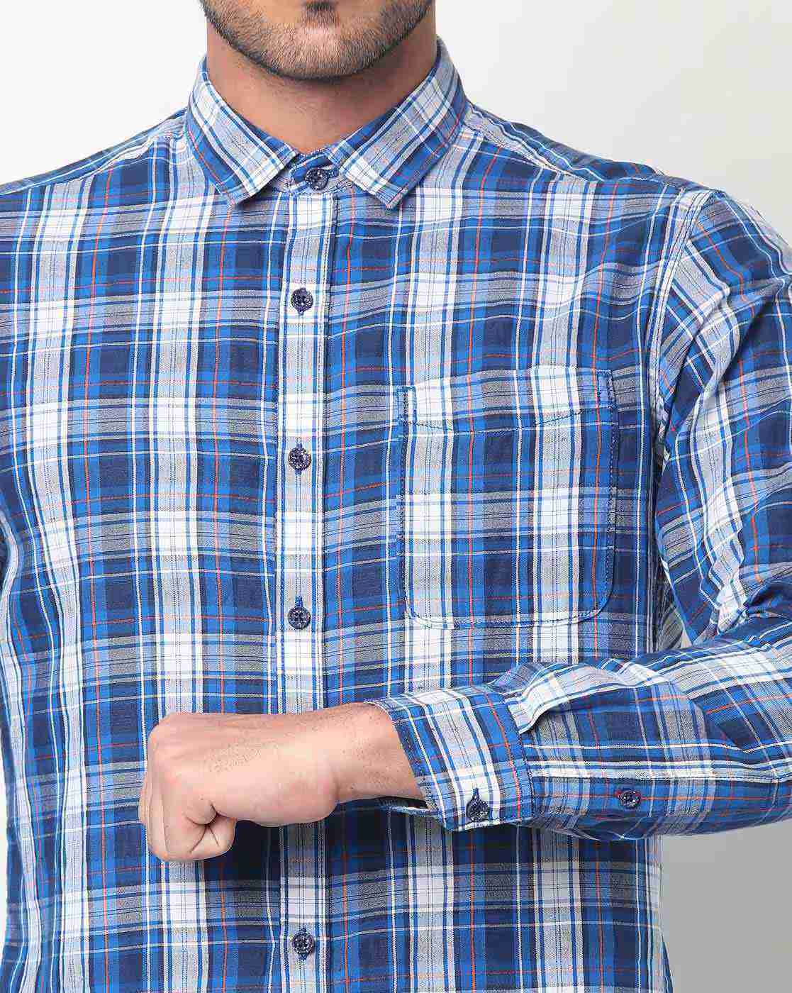 JOHN PLAYERS | Checked Slim Fit Shirt|3