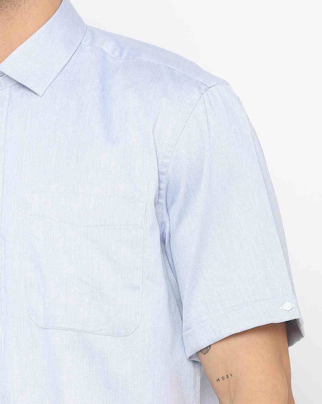 JOHN PLAYERS | Slim Fit Shirt with Patch Pocket|3