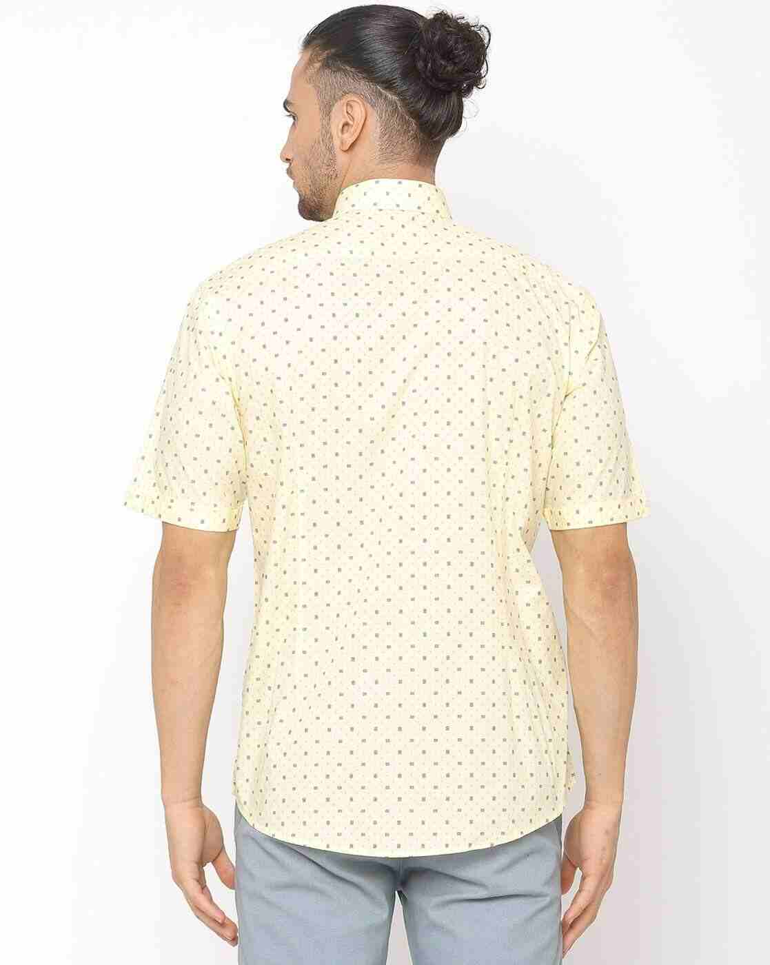 JOHN PLAYERS | Printed Slim Fit Shirt with Patch Pocket|1