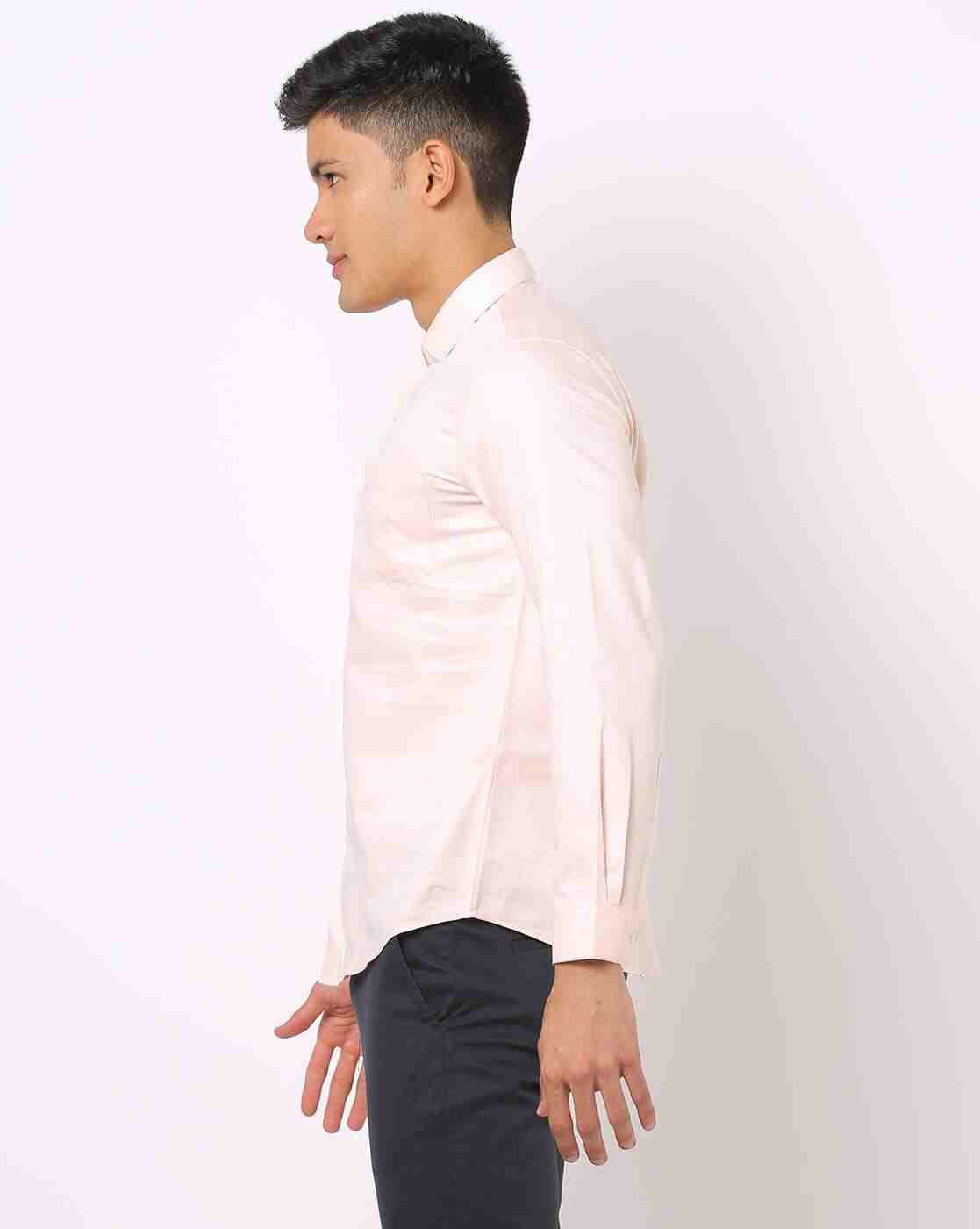 John Players | Men Slim Fit Shirt with Patch Pocket|1