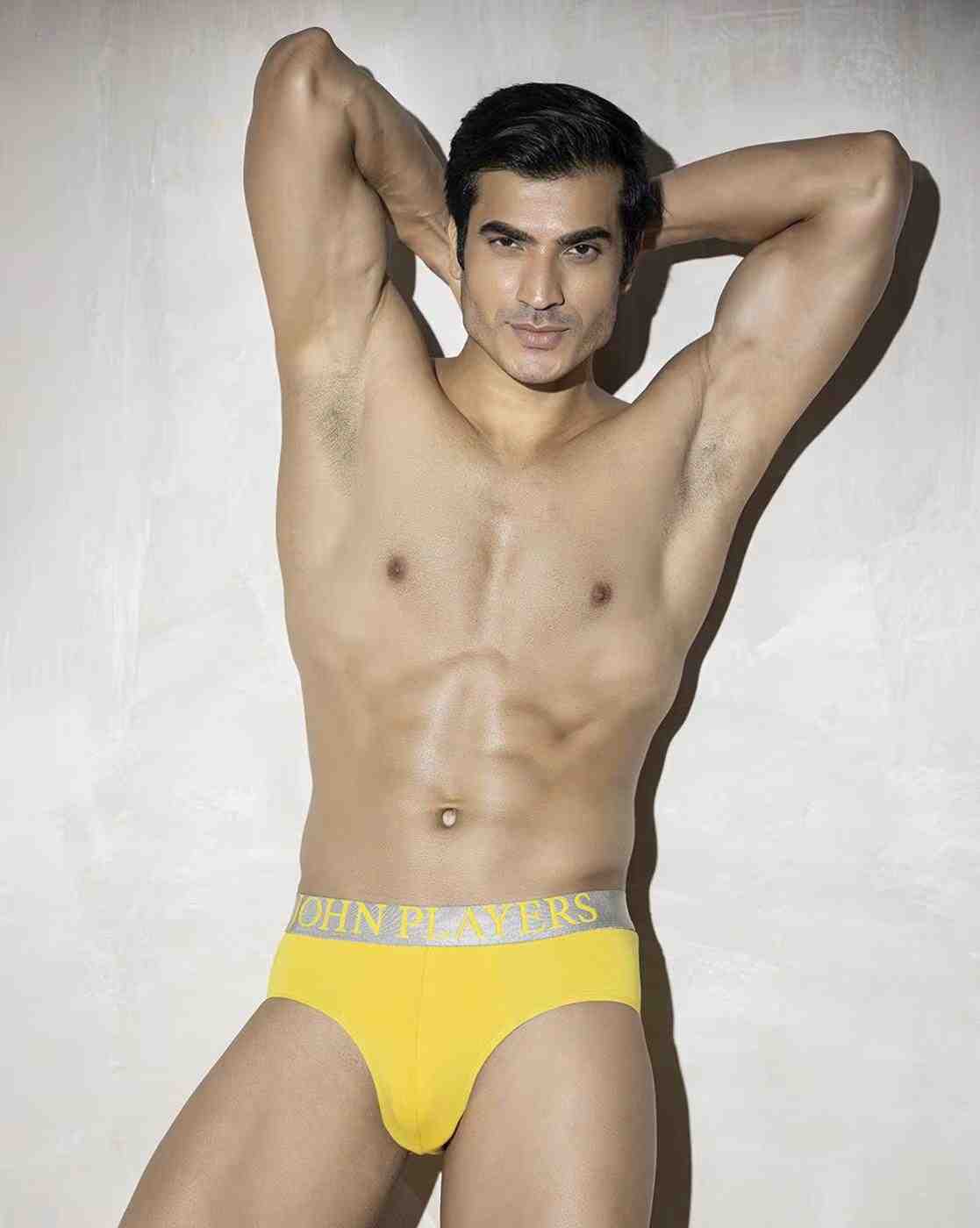 Men Cotton Briefs with Logo Waistband