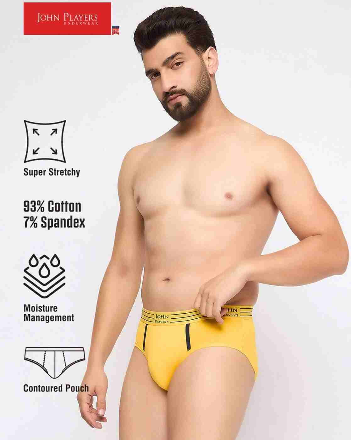 JOHN PLAYERS | Men Pack of 2 Striped Cotton Briefs|4