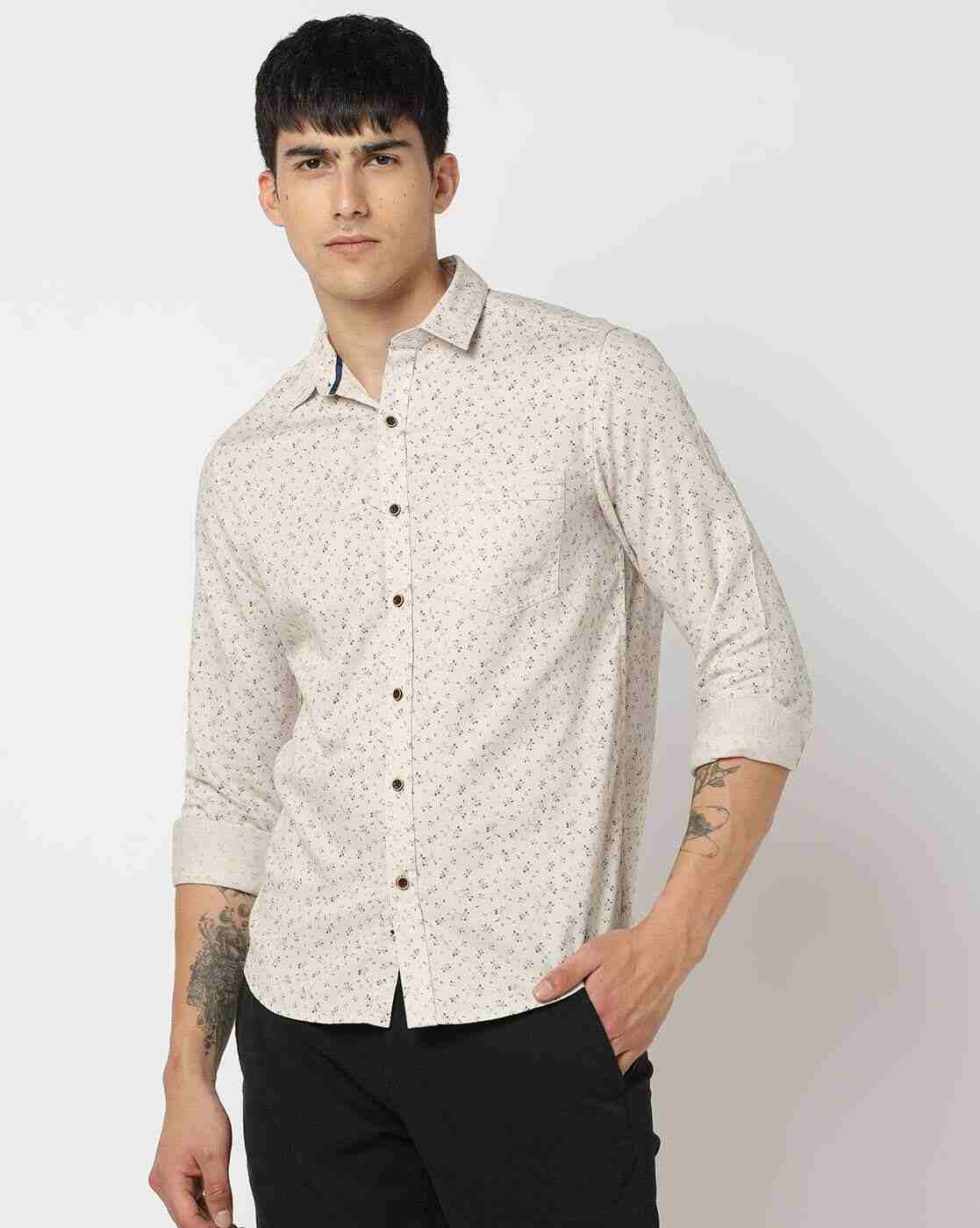 JOHN PLAYERS | Men Micro Print Slim Fit Shirt|0