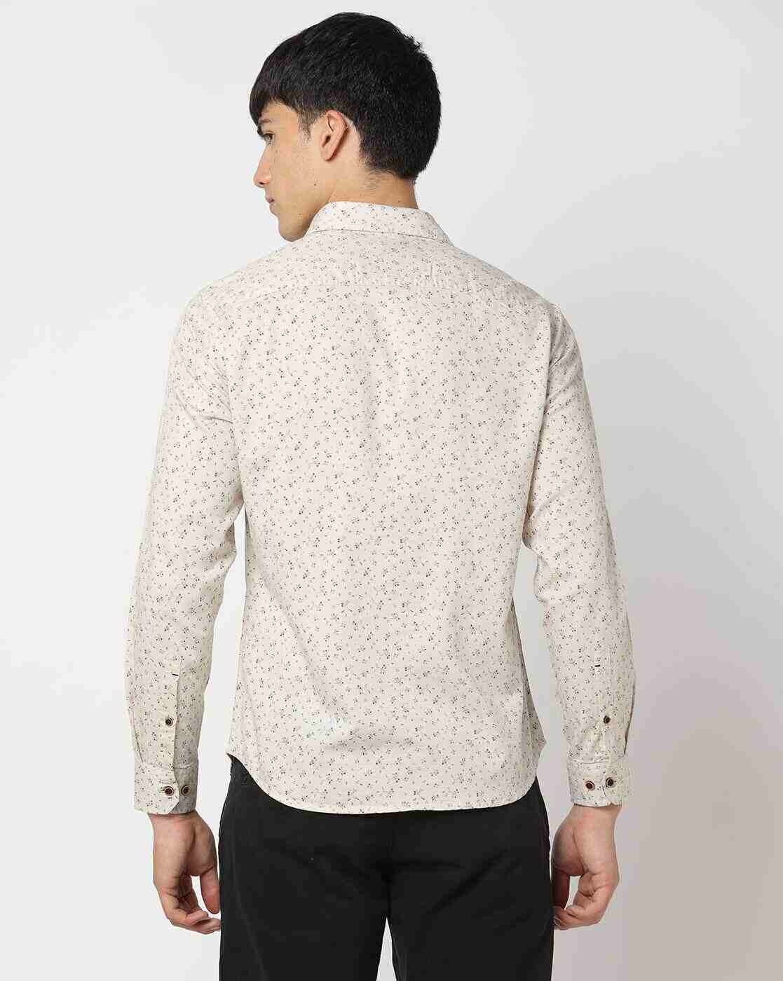 JOHN PLAYERS | Men Micro Print Slim Fit Shirt|2