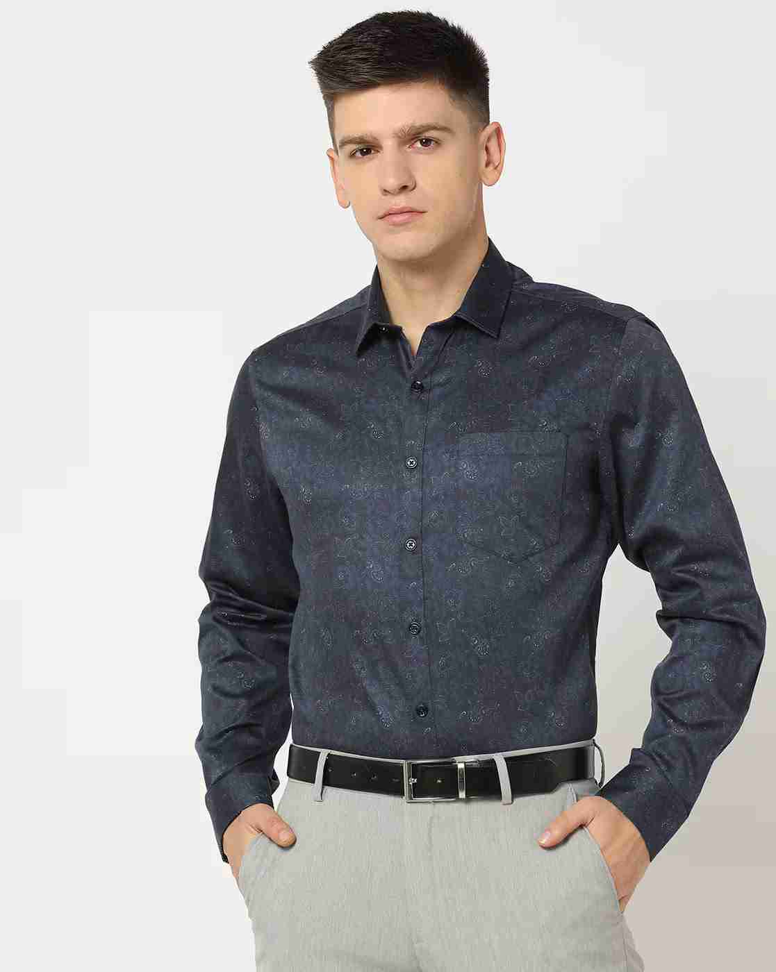 JOHN PLAYERS | Men Printed Slim Fit Shirt|0