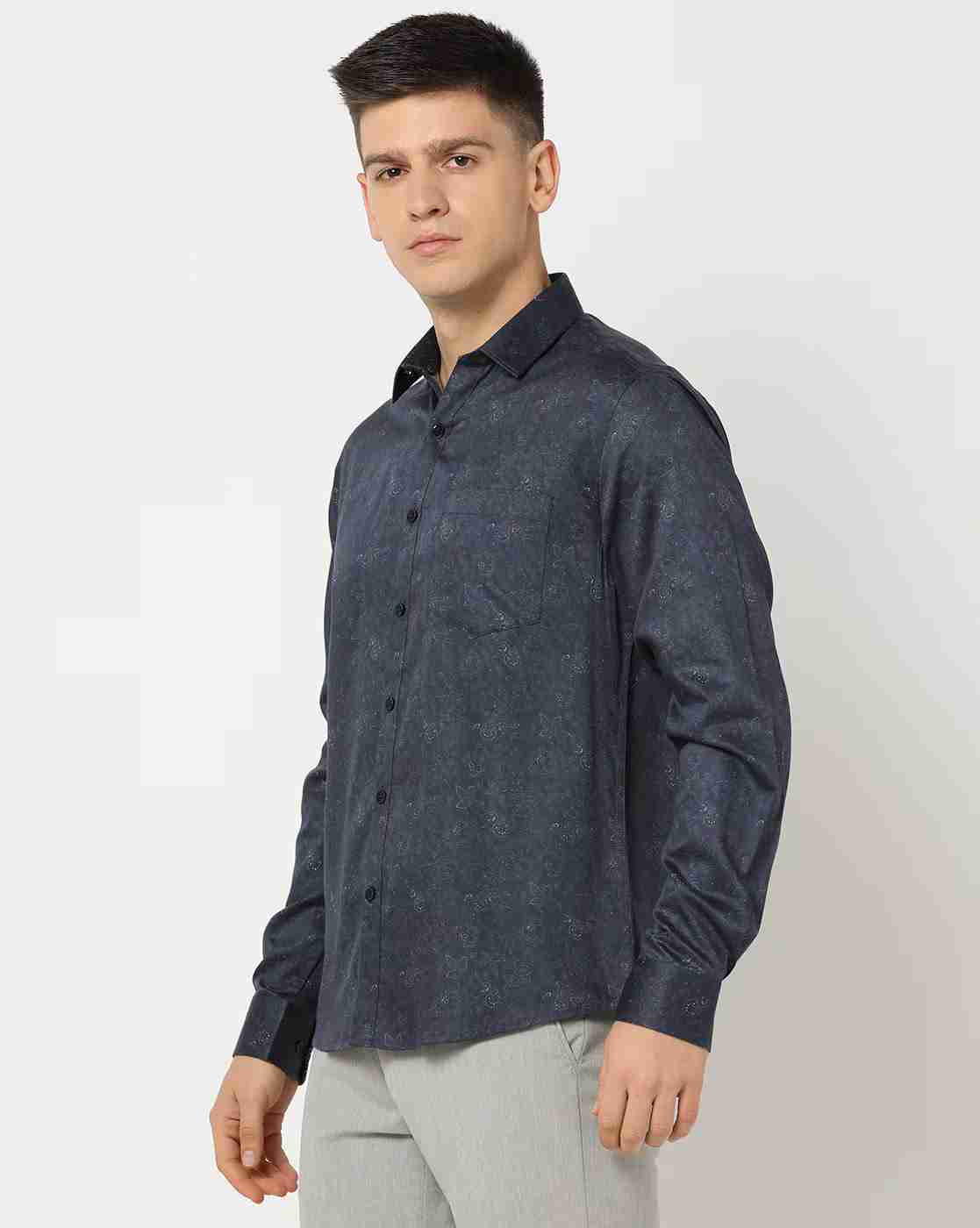 JOHN PLAYERS | Men Printed Slim Fit Shirt|1