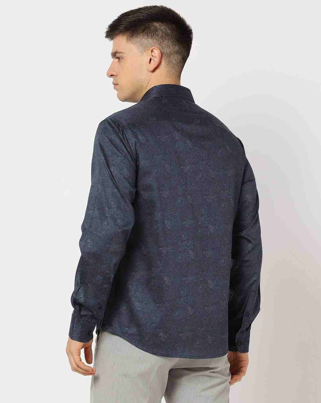 JOHN PLAYERS | Men Printed Slim Fit Shirt|2