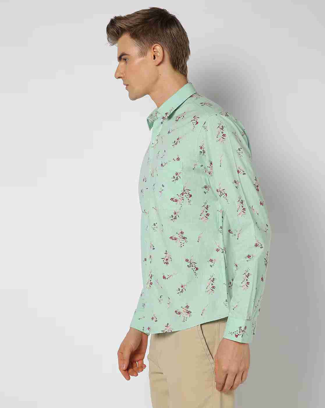 JOHN PLAYERS | Men Floral Print Slim Fit Shirt|1