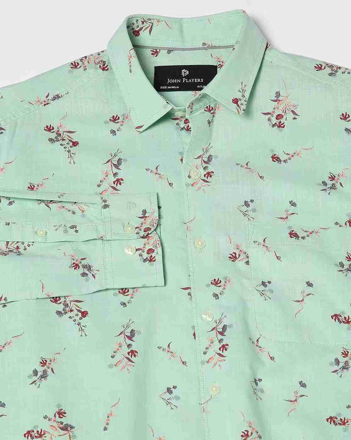 JOHN PLAYERS | Men Floral Print Slim Fit Shirt|4