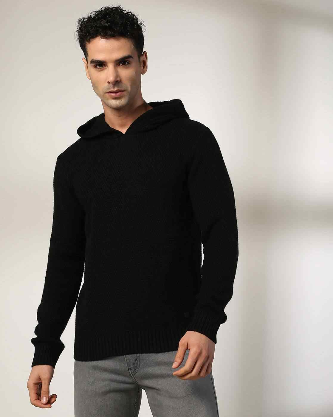JOHN PLAYERS | Men Slim Fit Hooded Pullover|1