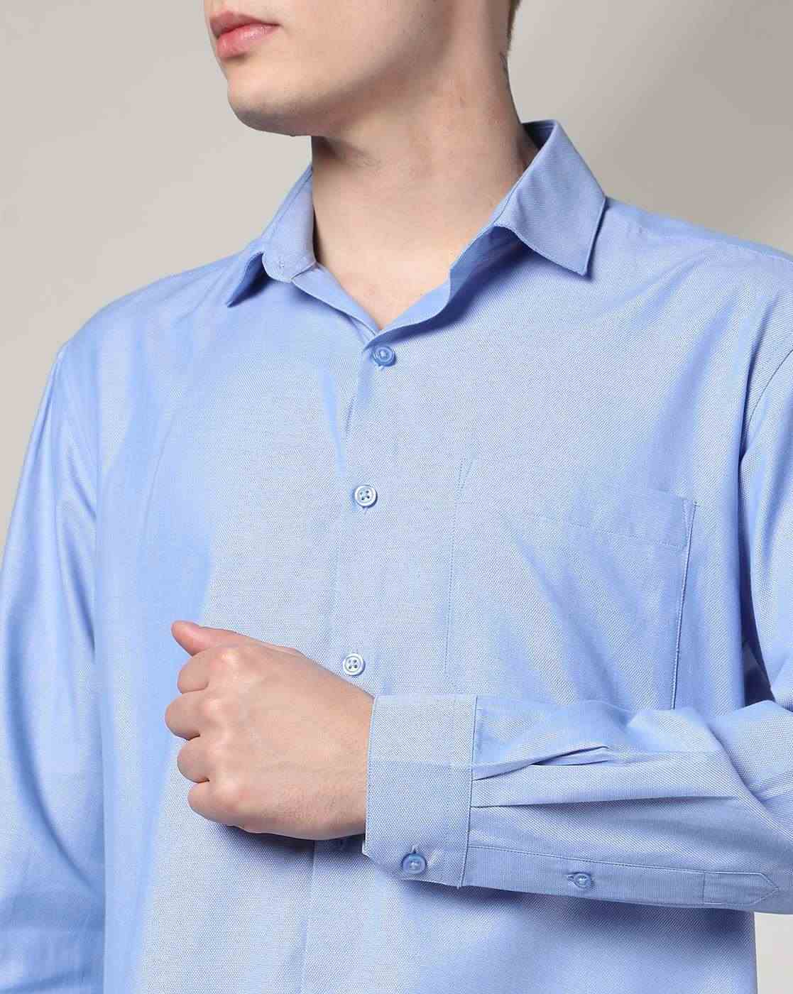 JOHN PLAYERS | Men Regular Fit Shirt with Patch Pocket|3