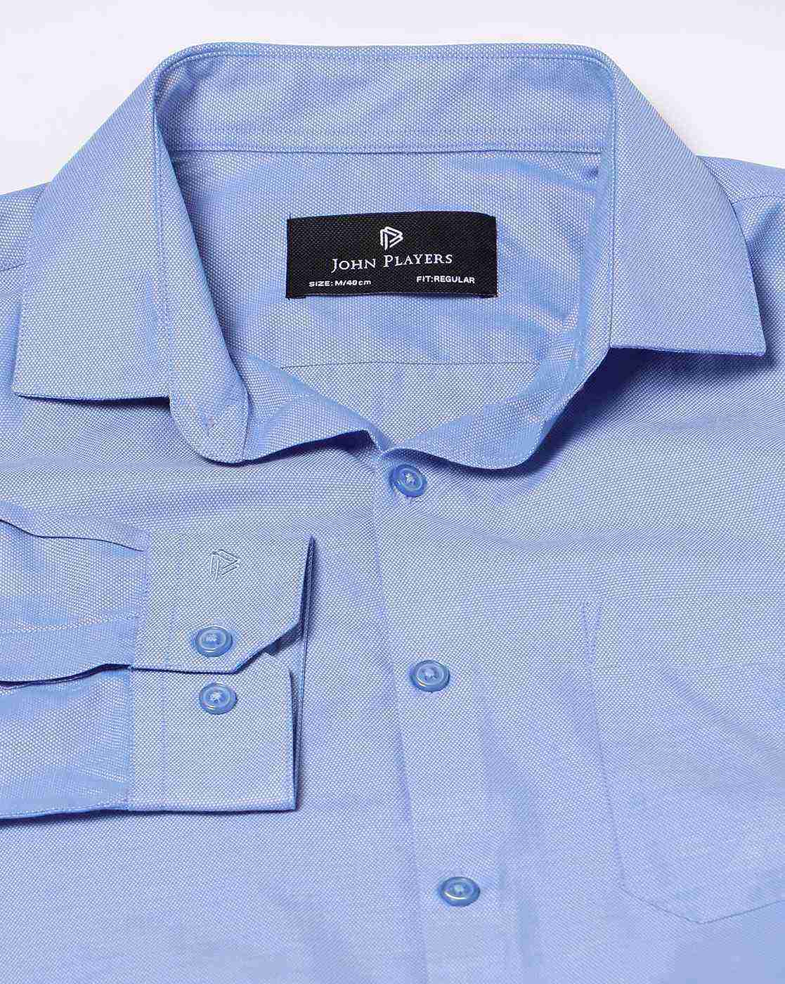 JOHN PLAYERS | Men Regular Fit Shirt with Patch Pocket|4