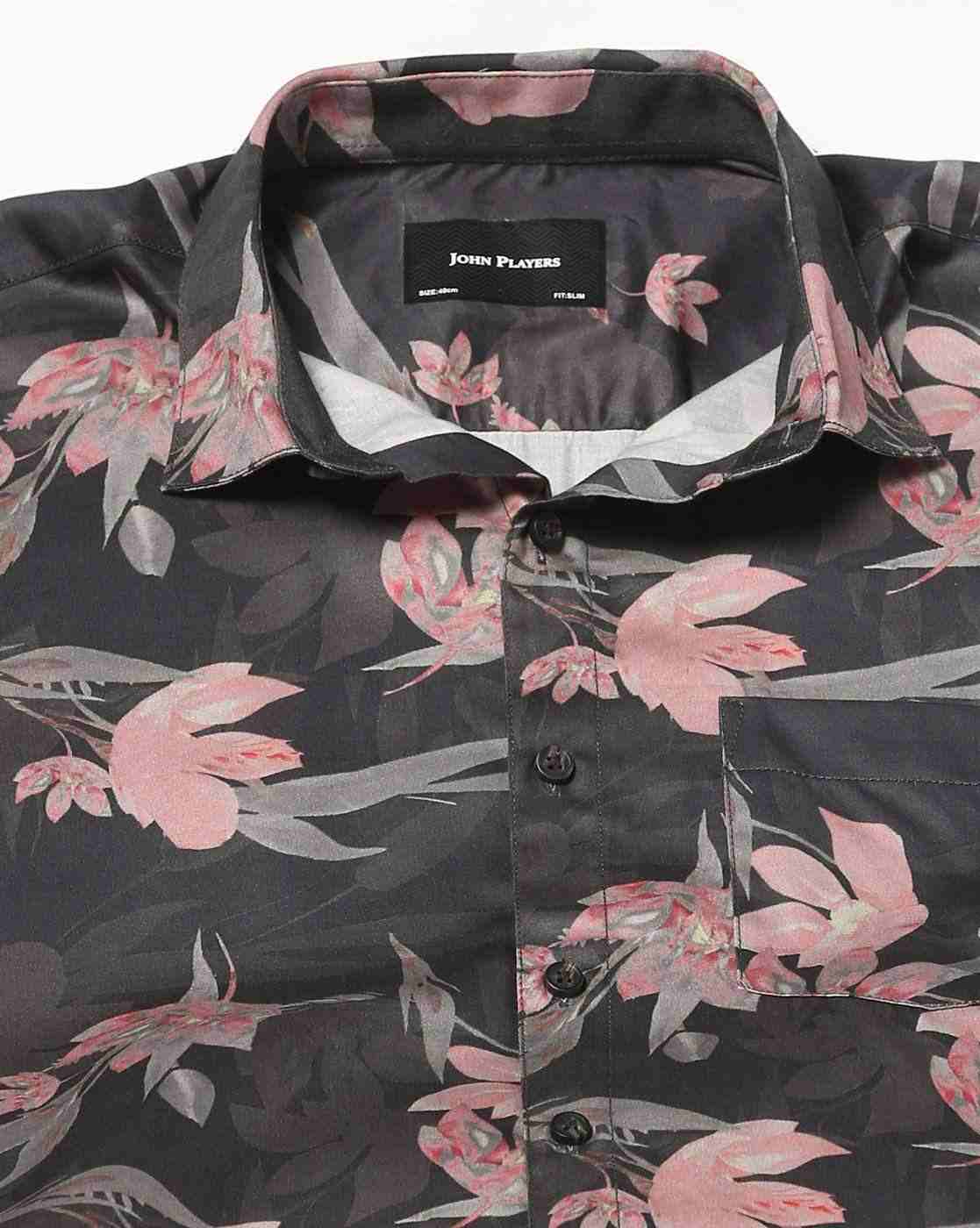 JOHN PLAYERS | Men Floral Print Slim Fit Shirt|4