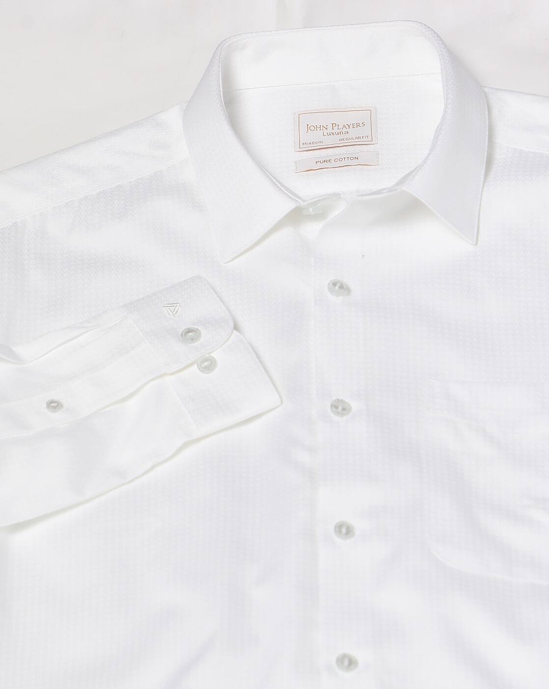 JOHN PLAYERS | Men Regular Fit Cotton Shirt with Patch Pocket|4
