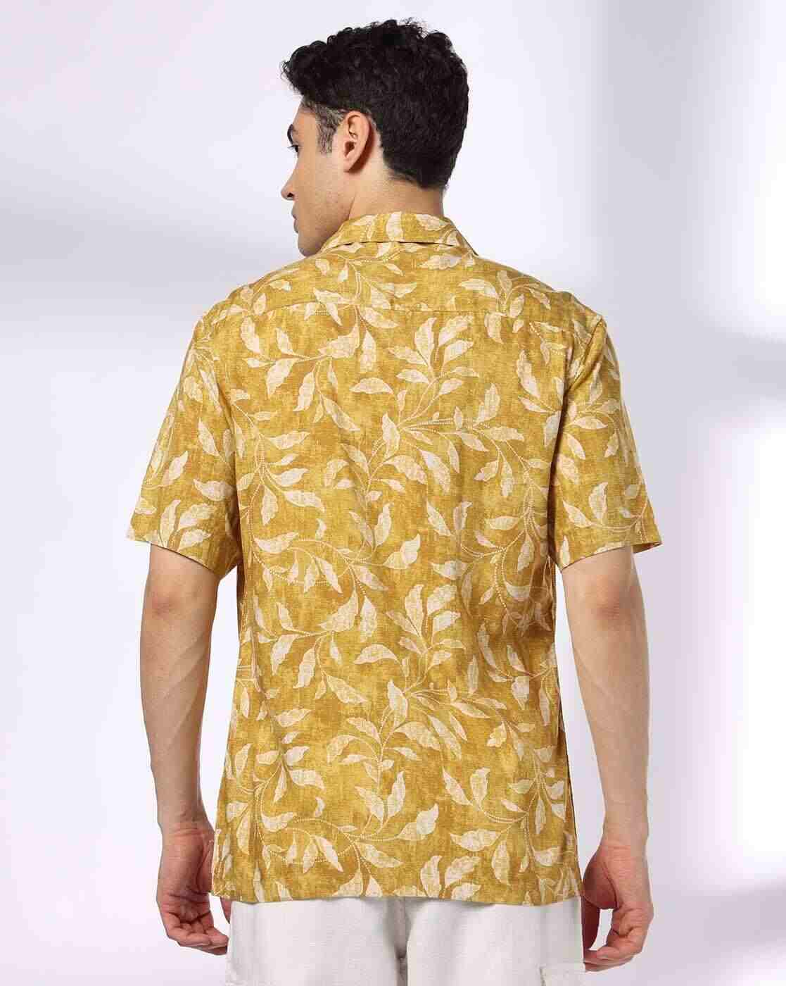 John Players | Men Leaf Print Relaxed Fit Shirt|2