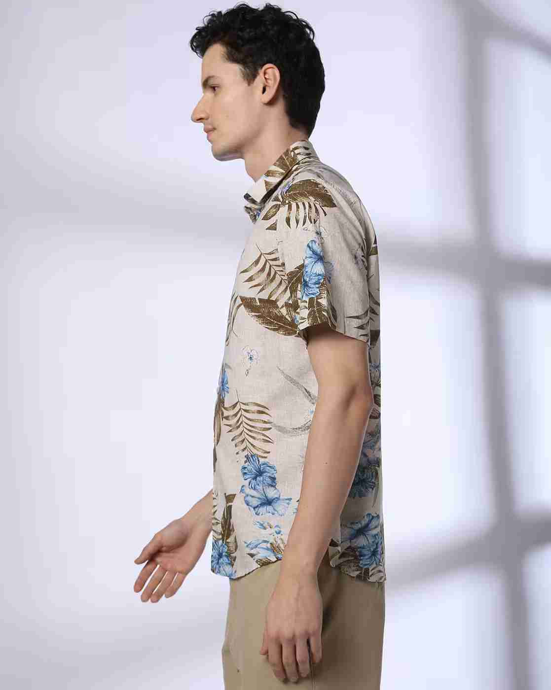 John Players | Men Tropical Print Relaxed Fit Shirt|1