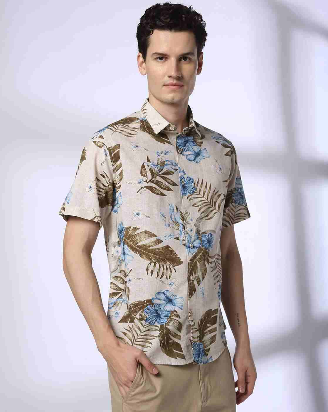 John Players | Men Tropical Print Relaxed Fit Shirt|3