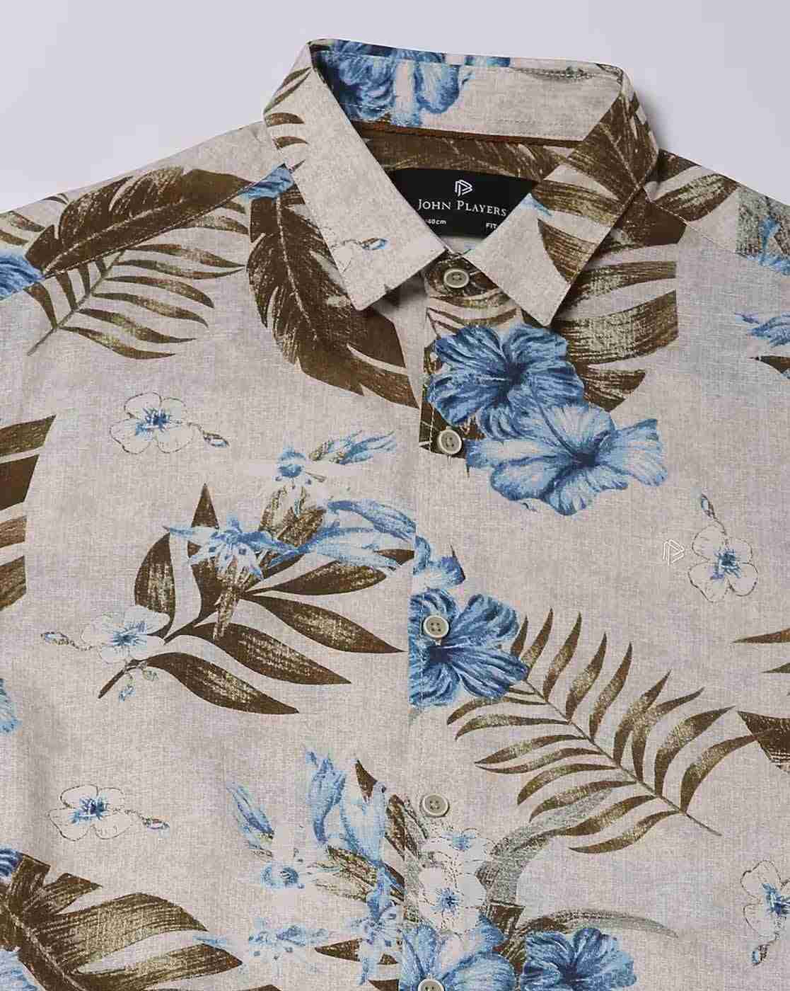 John Players | Men Tropical Print Relaxed Fit Shirt|5