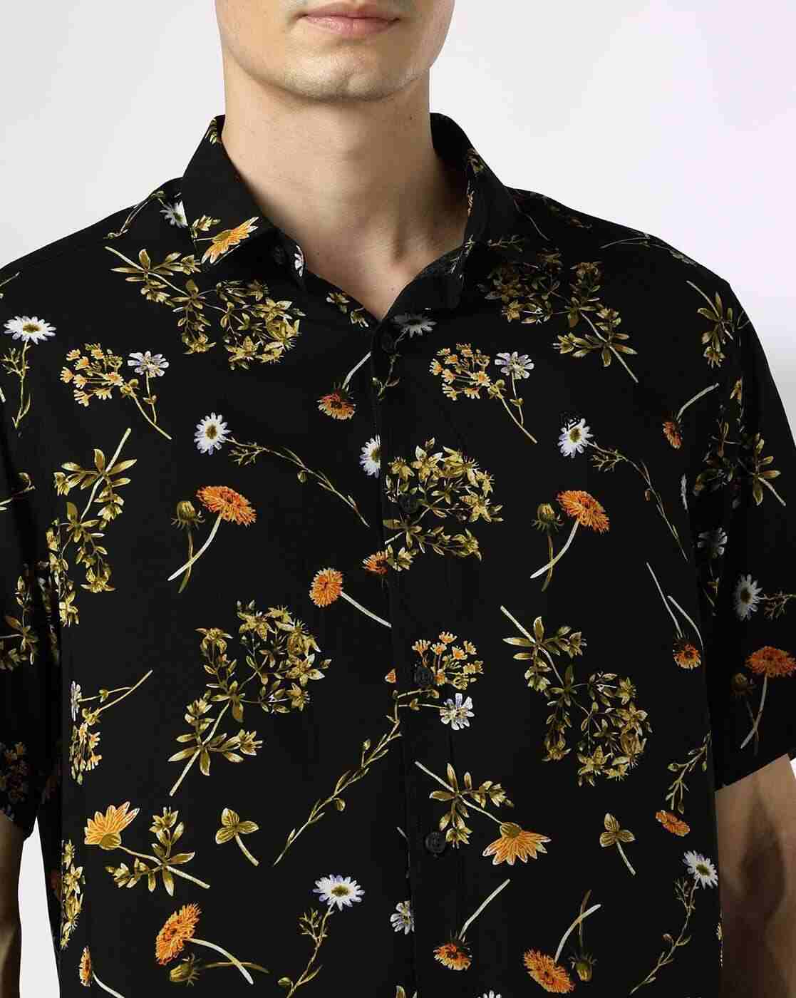 John Players | Men Floral Print Relaxed Fit Shirt|3