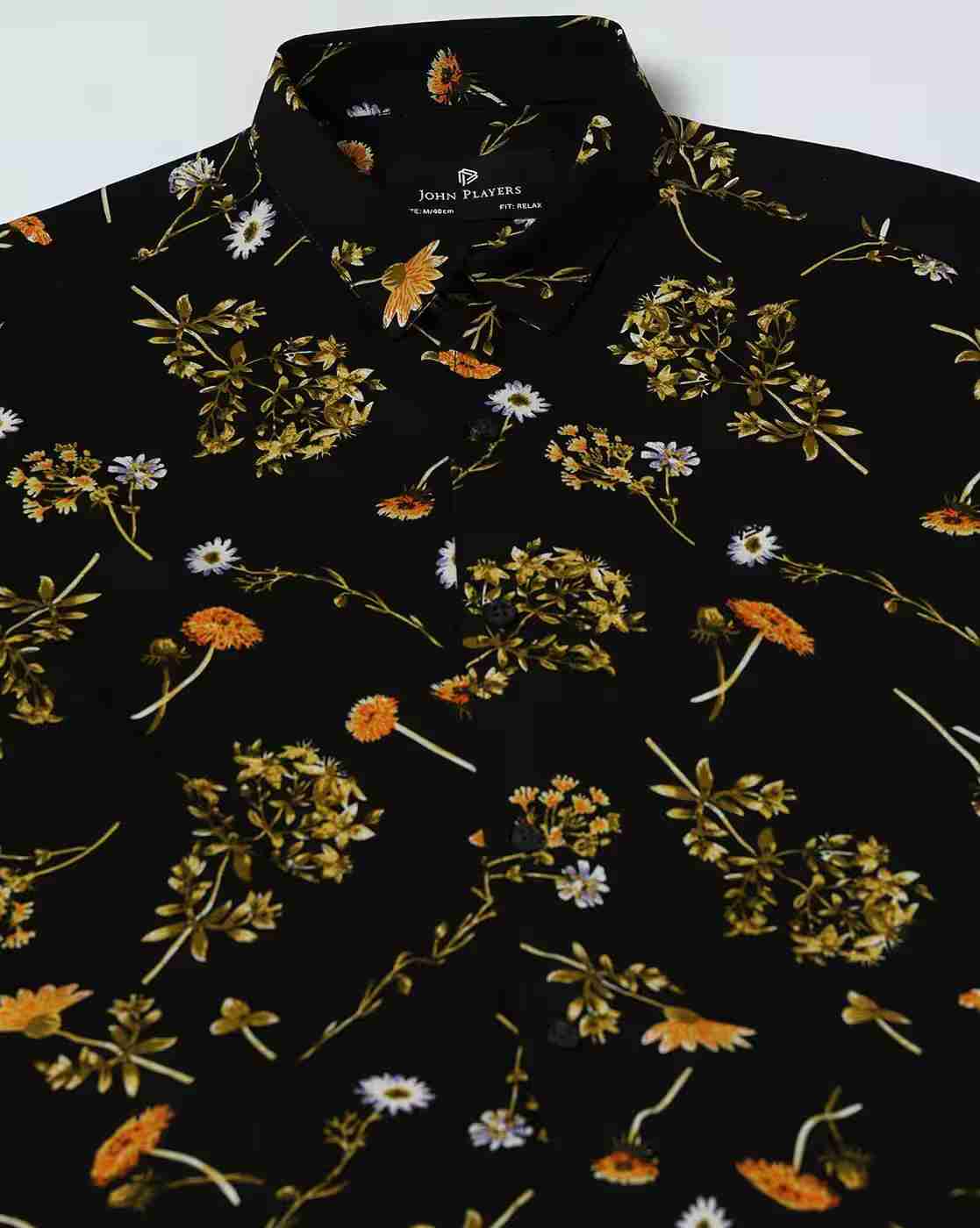 John Players | Men Floral Print Relaxed Fit Shirt|4
