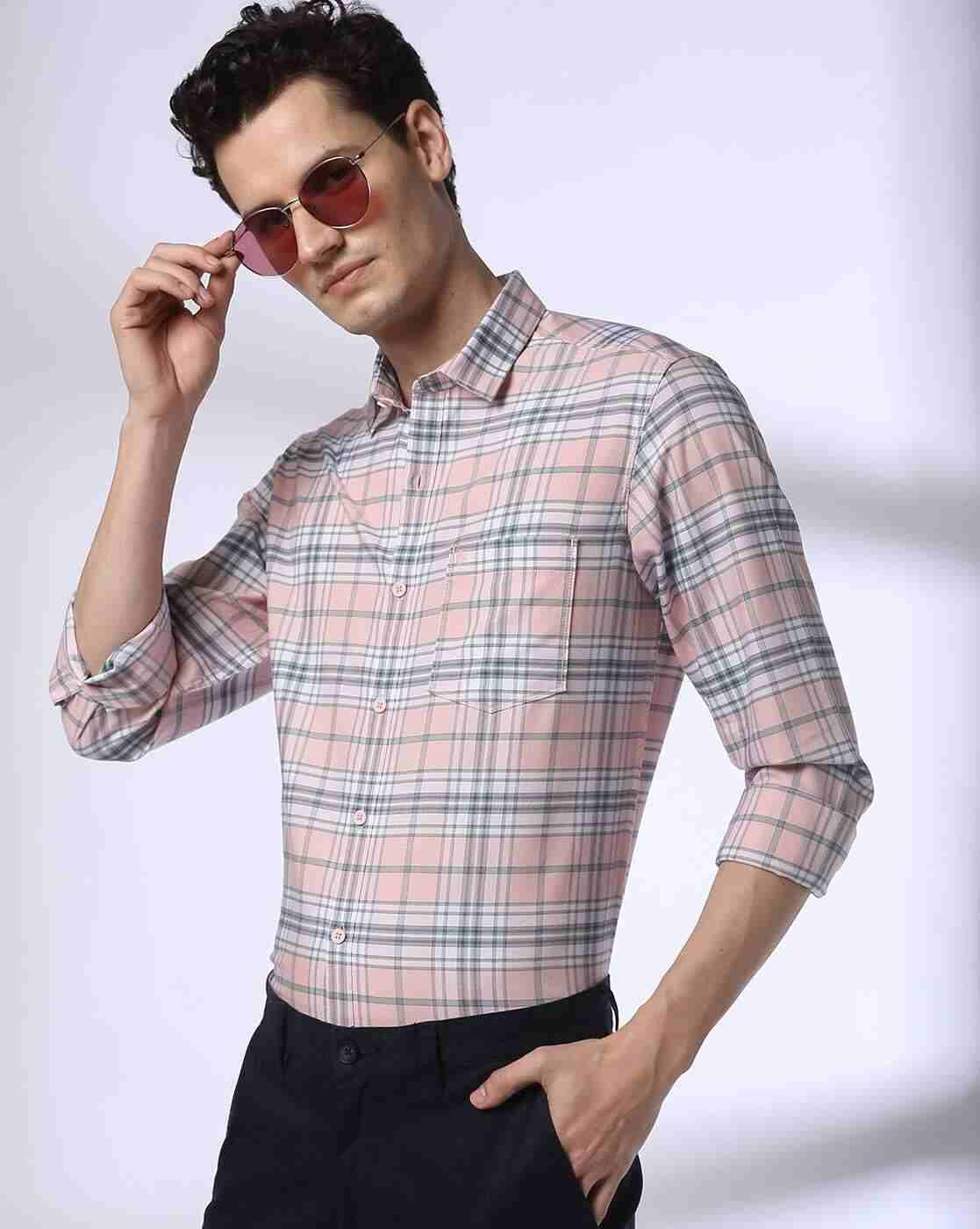 Men Checked Slim Fit Cotton Shirt