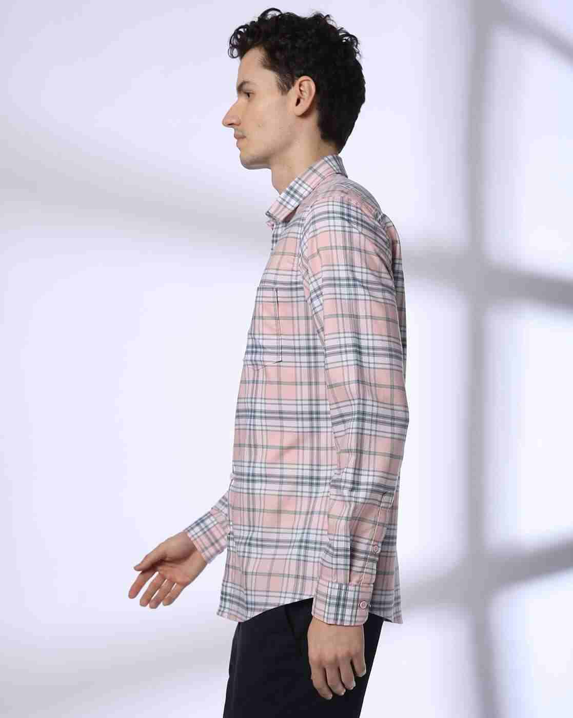 John Players | Men Checked Slim Fit Cotton Shirt|2