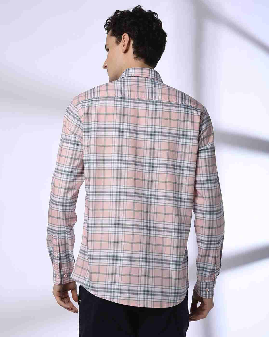 John Players | Men Checked Slim Fit Cotton Shirt|3
