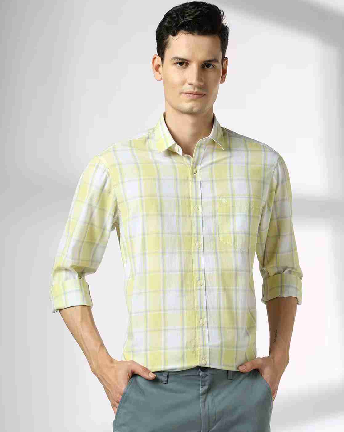 JOHN PLAYERS | Men Checked Slim Fit Cotton Shirt|0