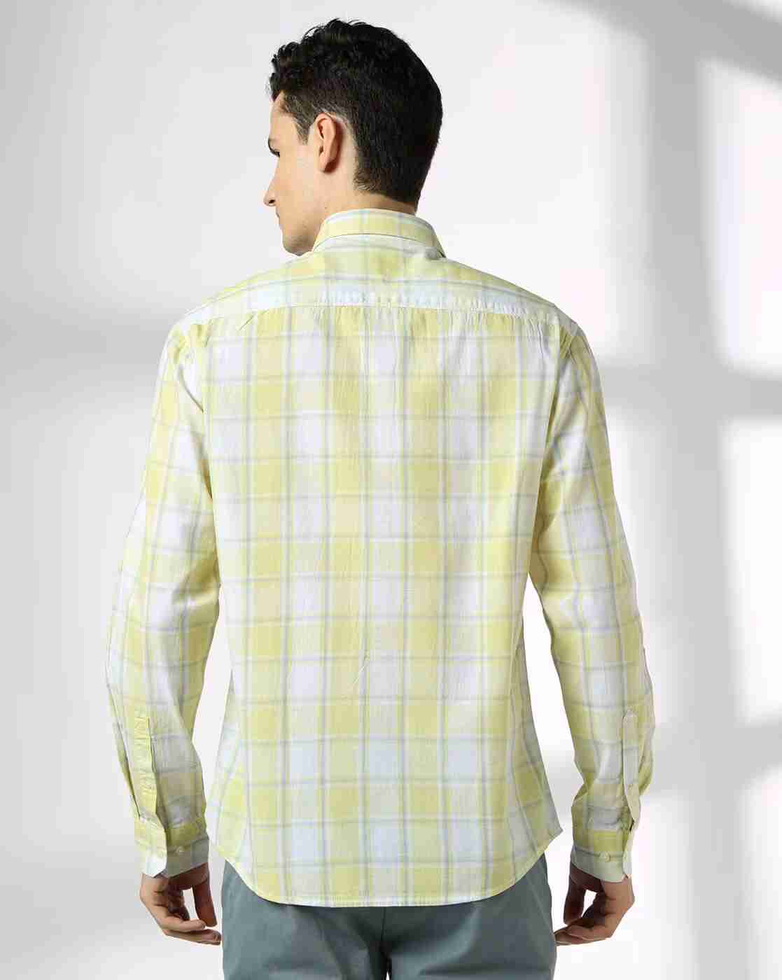 JOHN PLAYERS | Men Checked Slim Fit Cotton Shirt|2