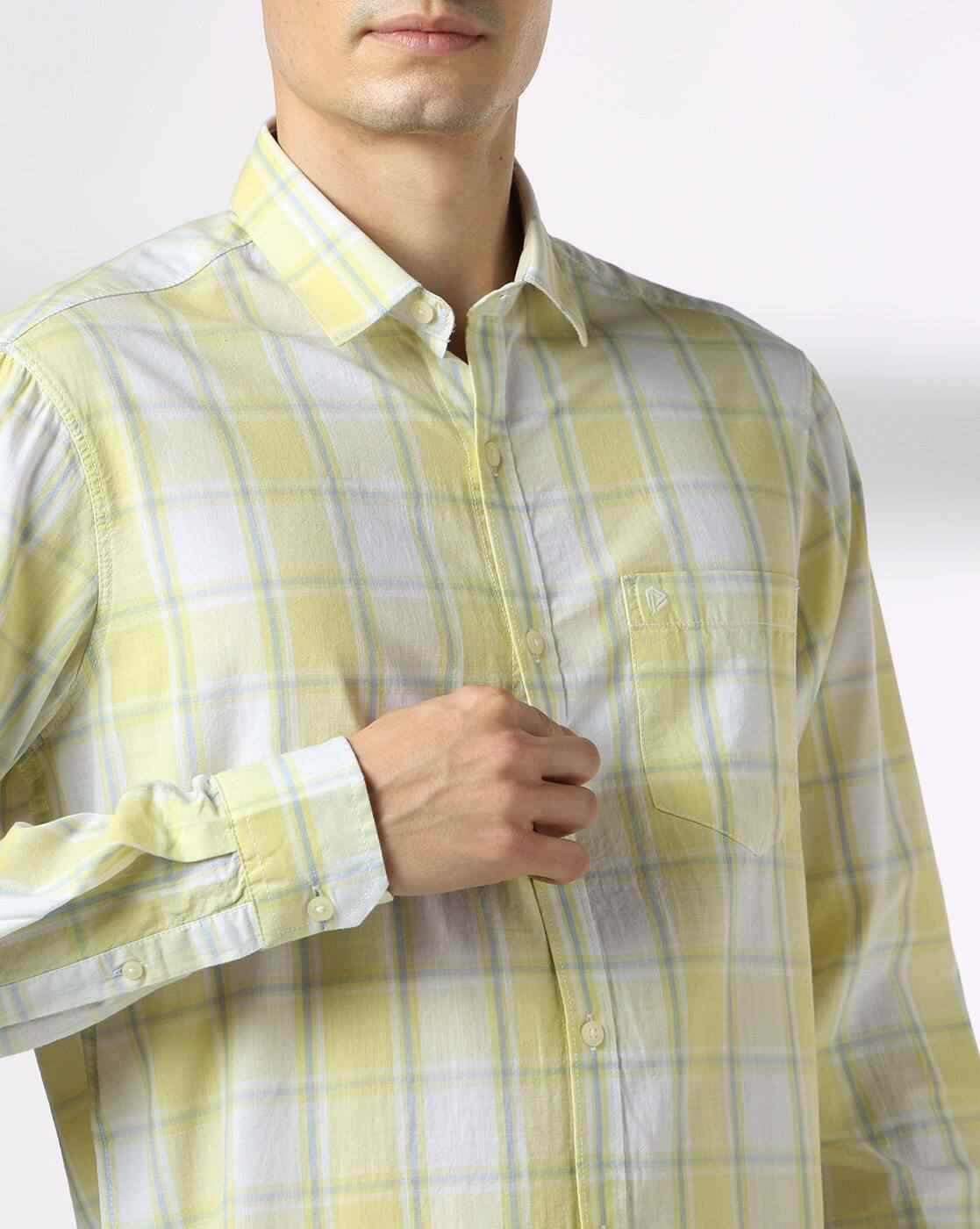 JOHN PLAYERS | Men Checked Slim Fit Cotton Shirt|4