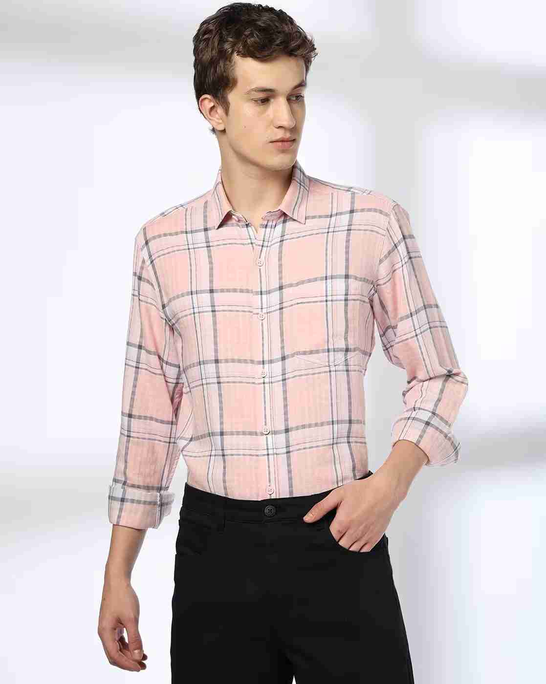 John Players | Men Plaid Check Slim Fit Shirt|0