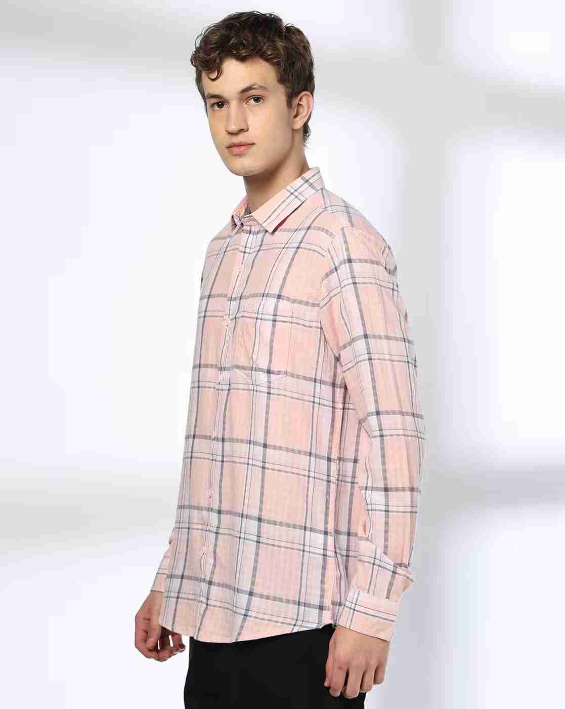 John Players | Men Plaid Check Slim Fit Shirt|2