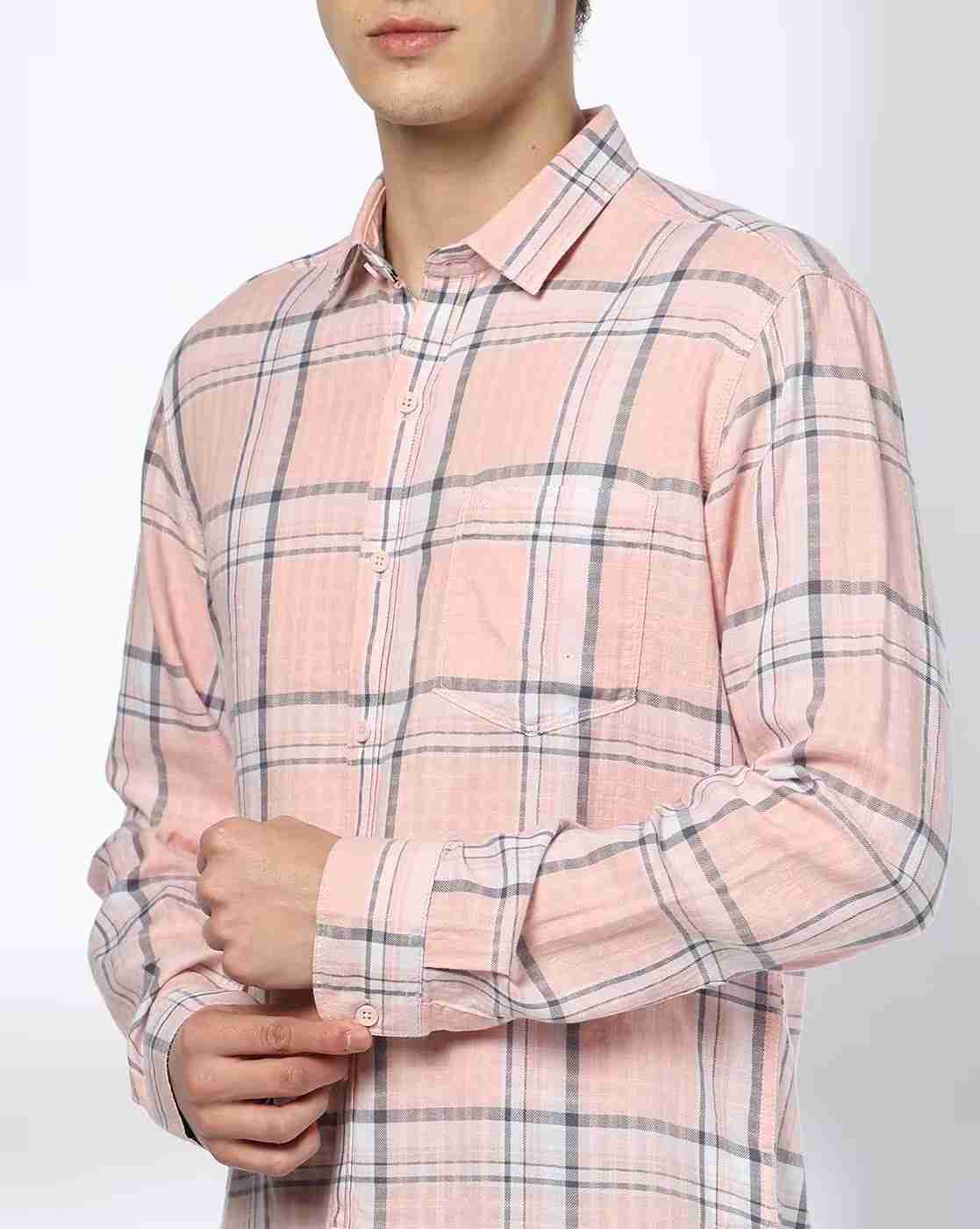 John Players | Men Plaid Check Slim Fit Shirt|4