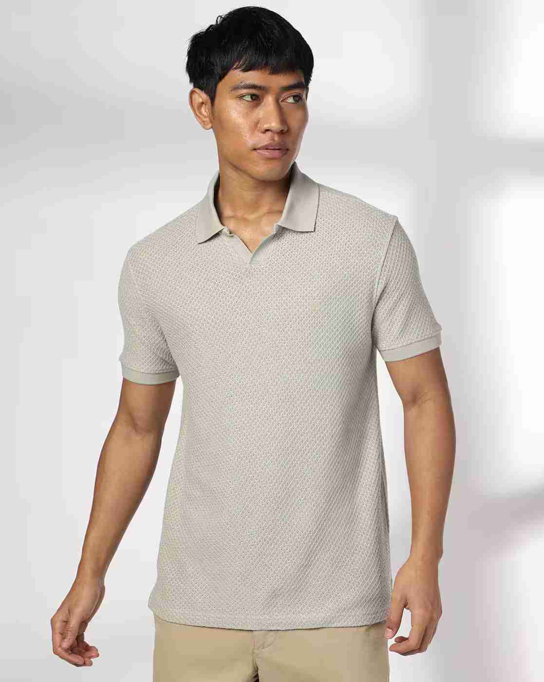 Men Knitted Slim Fit Polo T-Shirt