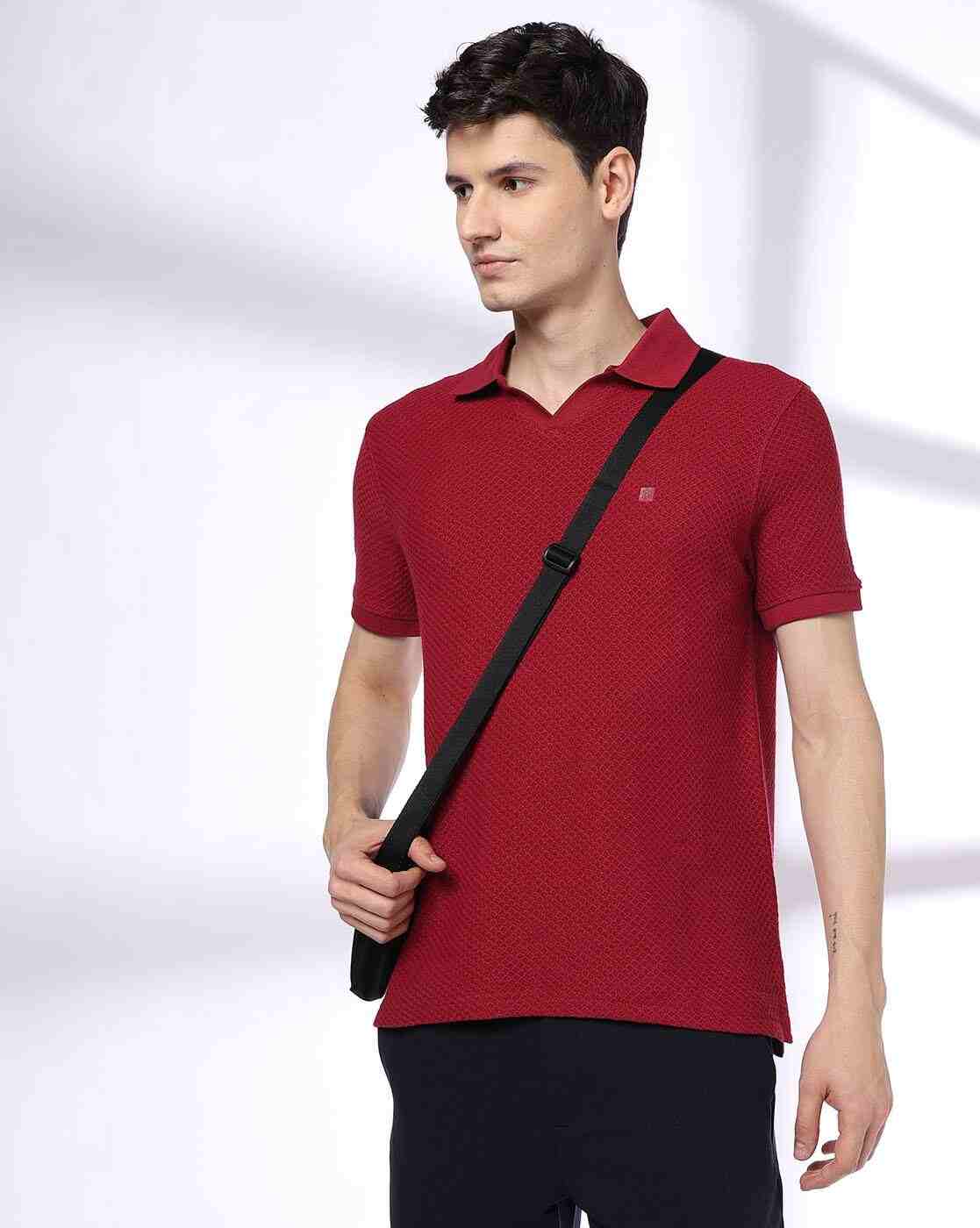 Men Knitted Slim Fit Polo T-Shirt