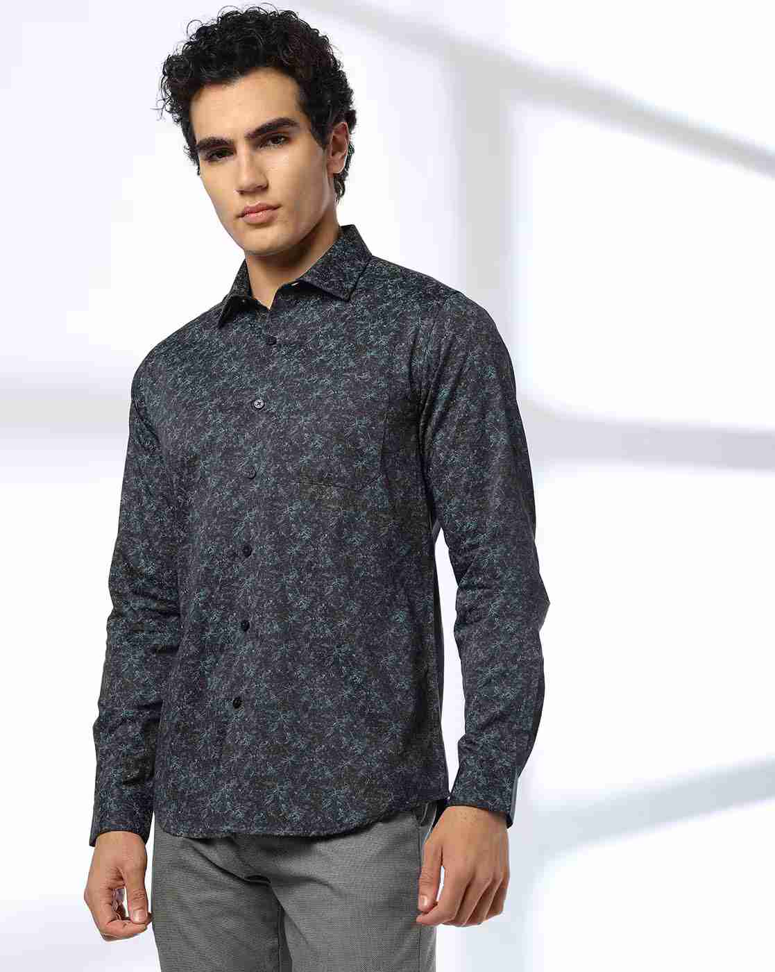 JOHN PLAYERS | Men Printed Slim Fit Shirt|3