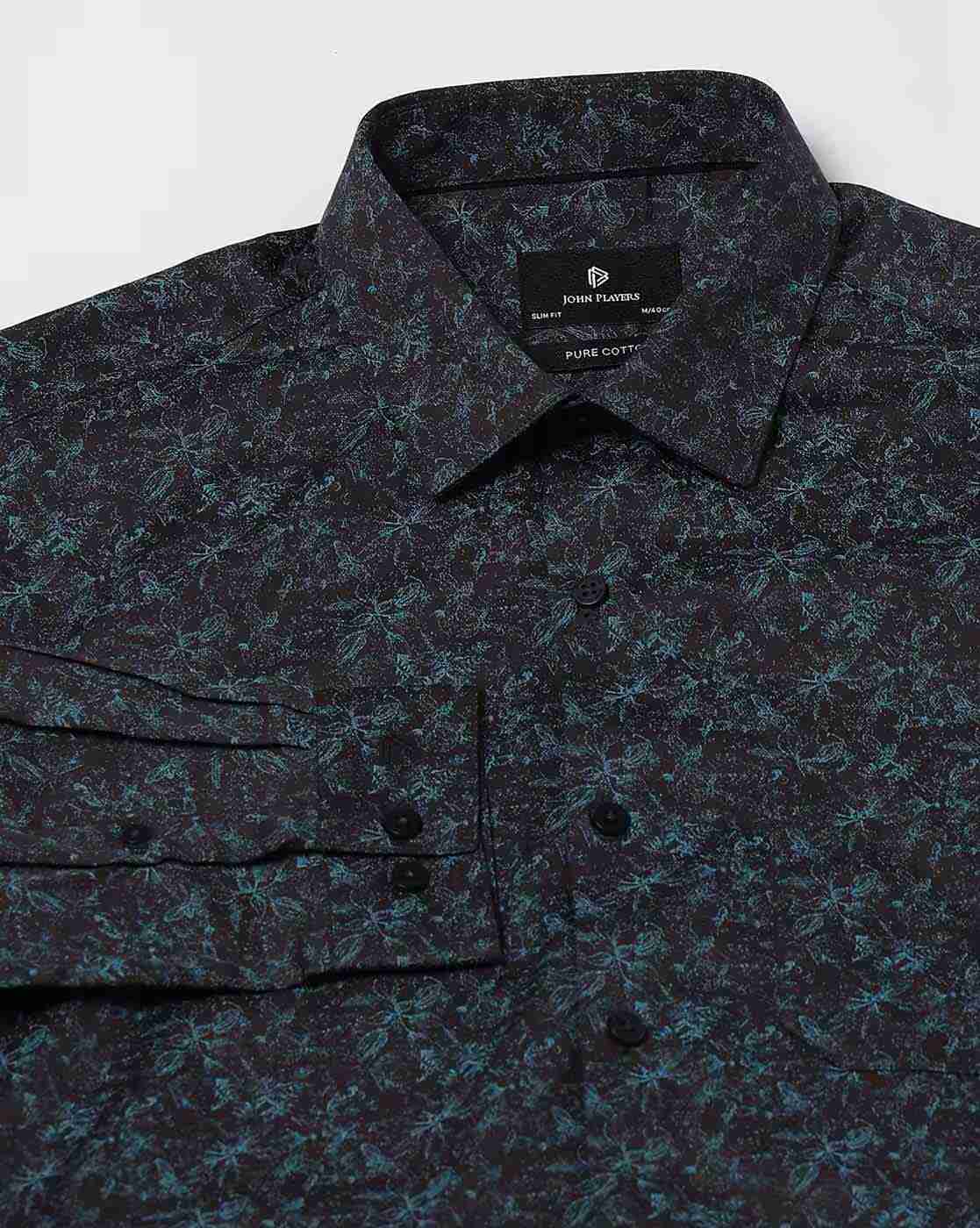 JOHN PLAYERS | Men Printed Slim Fit Shirt|5