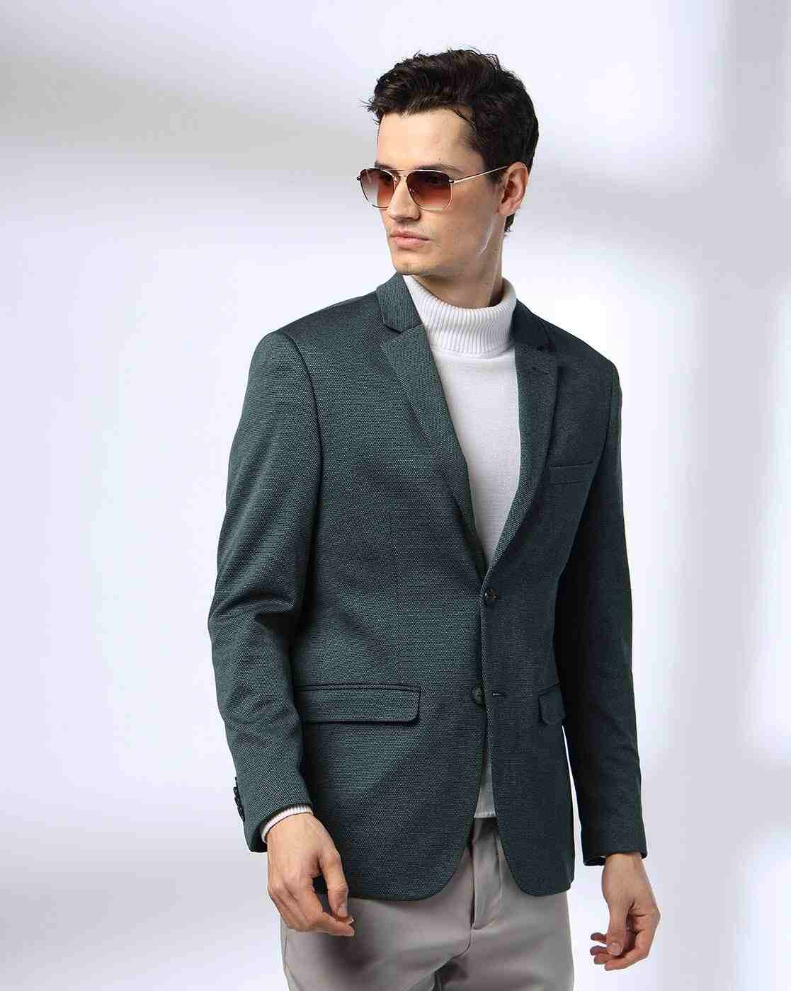 John Players | Men Slim Fit Single-Breasted Blazer|0