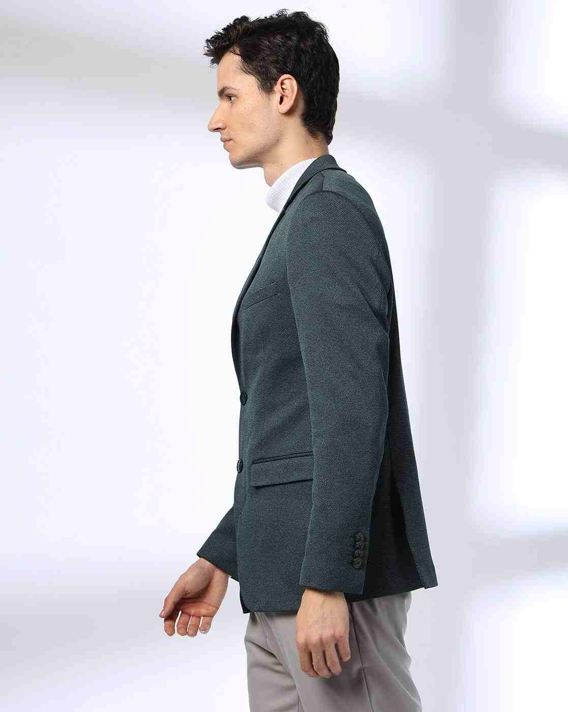 John Players | Men Slim Fit Single-Breasted Blazer|1