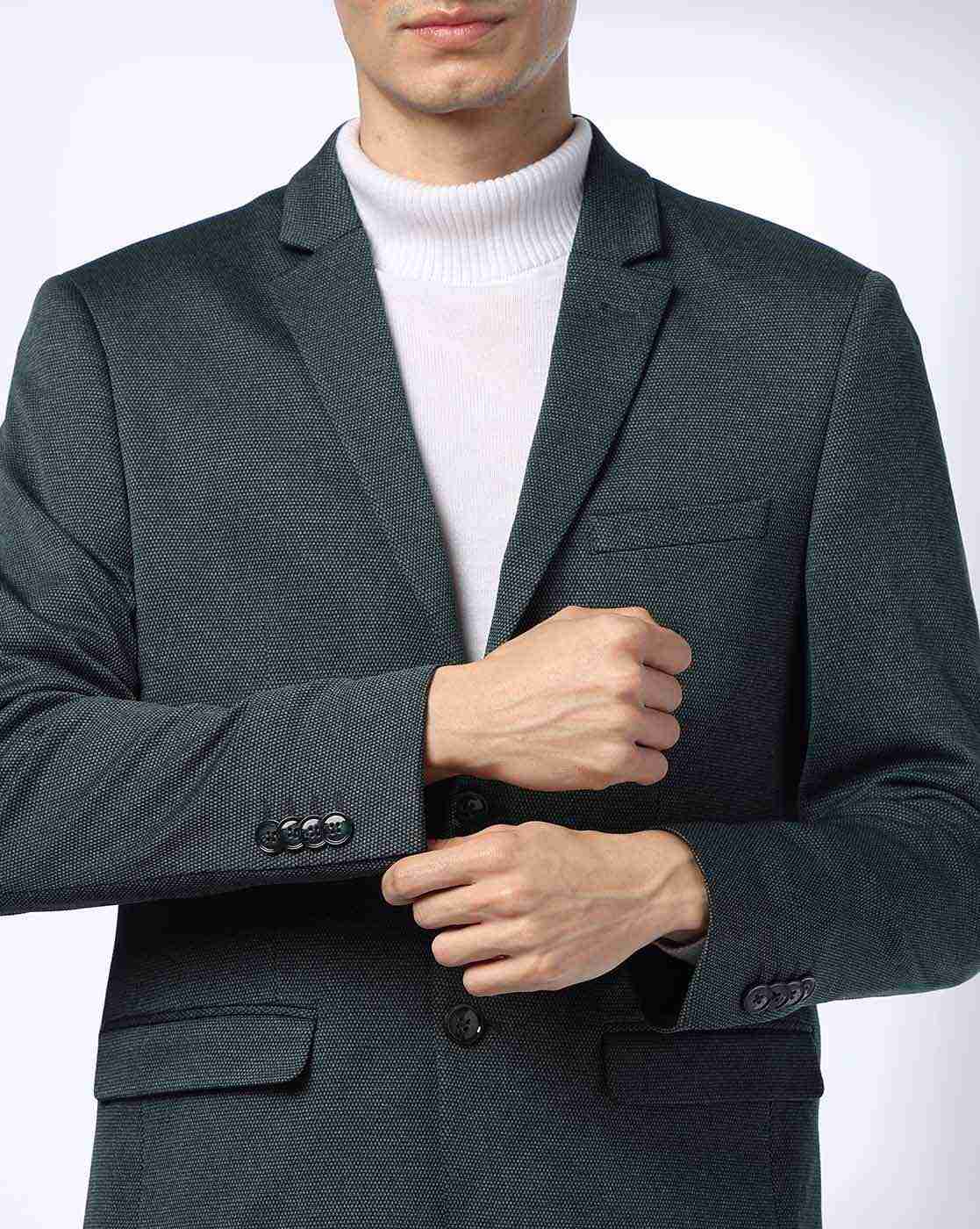John Players | Men Slim Fit Single-Breasted Blazer|4