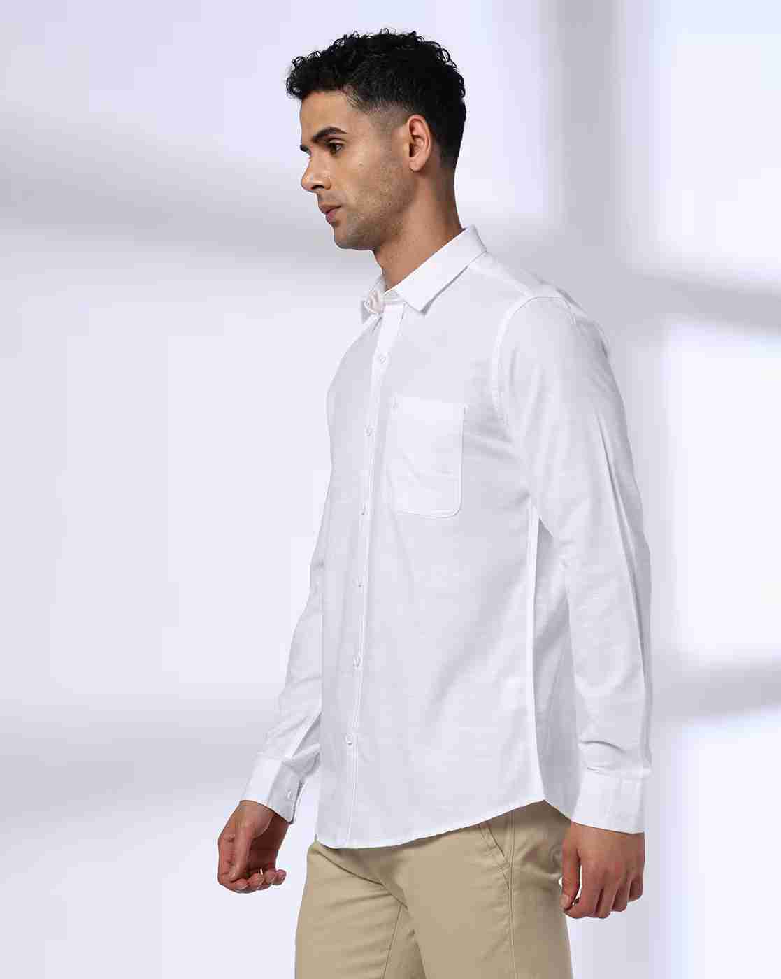 JOHN PLAYERS | Men Slim Fit Shirt with Patch Pocket