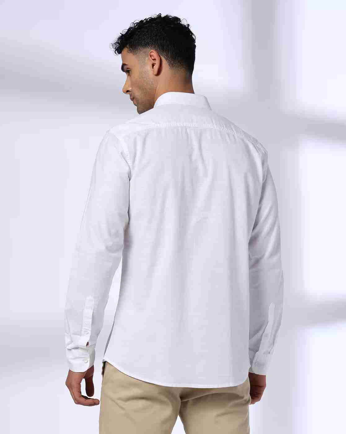 John Players | Men Slim Fit Shirt with Patch Pocket|2