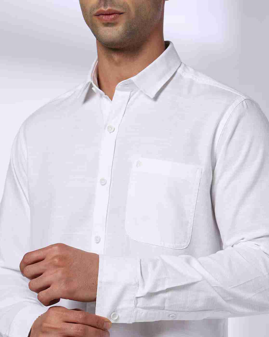 John Players | Men Slim Fit Shirt with Patch Pocket|4