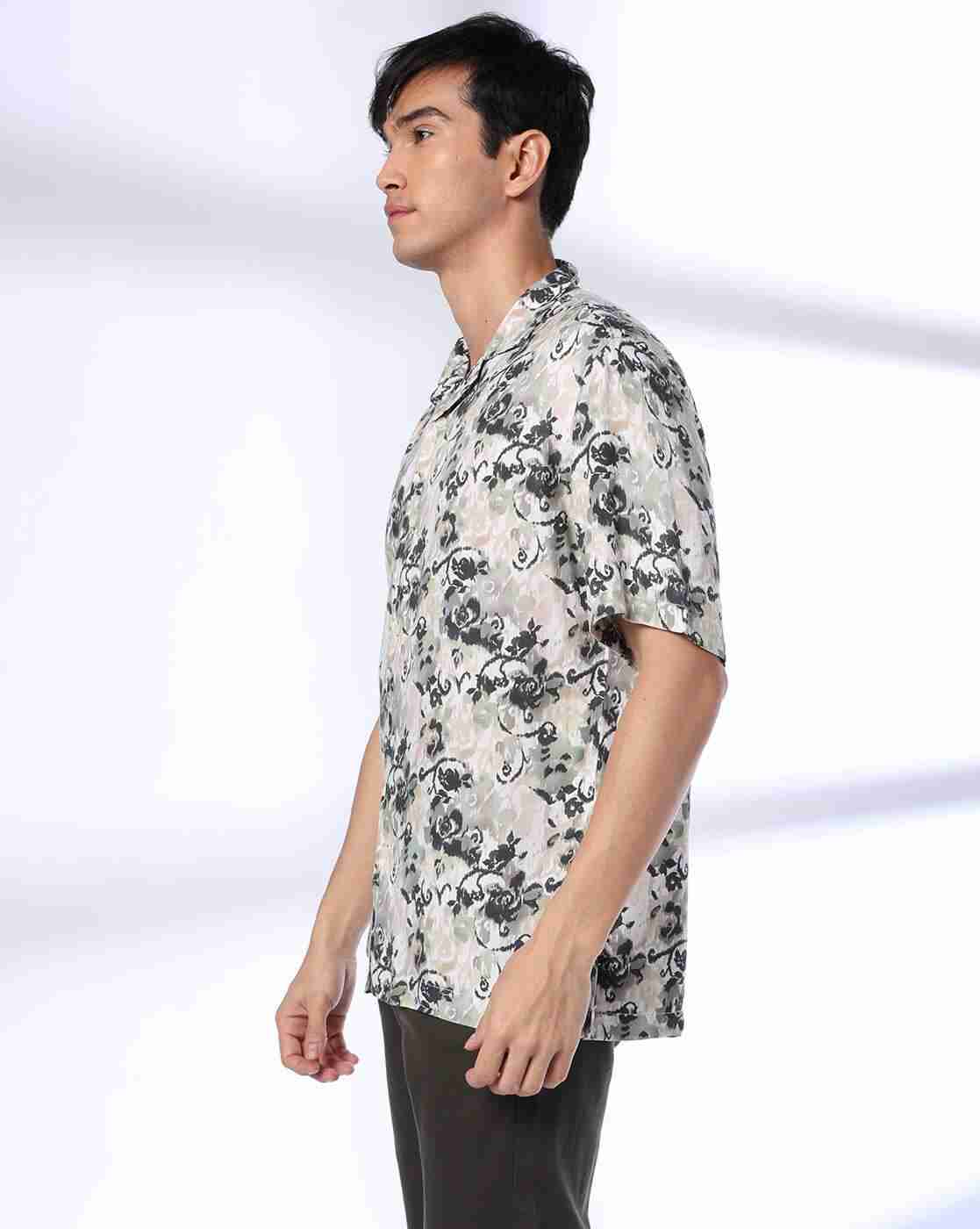 John Players | Men Floral Print Relaxed Fit Shirt|1